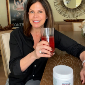 influencer with a bottle