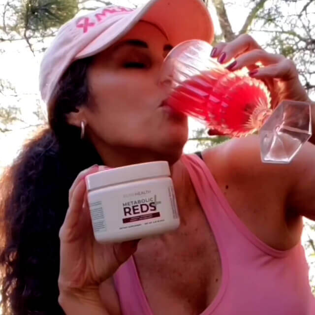 influencer with a bottle